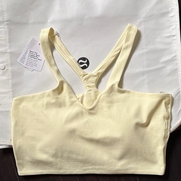 LULULEMON BEND THIS LONGLINE V AND RACER BRA IN SUNDANCE SZ S/M NWT